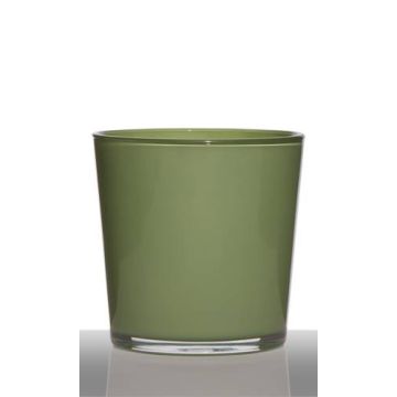 Pflanztopf aus Glas ALENA, grasgrün, 19cm, Ø19cm