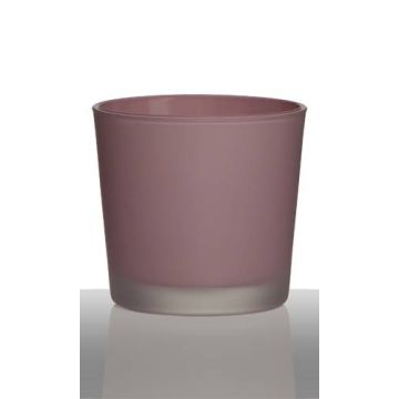 Pflanztopf aus Glas ALENA FROST, altrosa matt, 11cm, Ø11,5cm