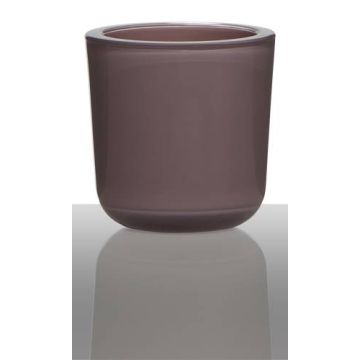 Glas Halter für Teelicht NICK, altrosa, 7,5cm, Ø7,5cm