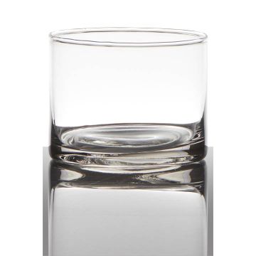 Großes Glas für Teelicht SANYA EARTH, transparent, 7cm, Ø9cm