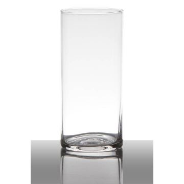 Vase aus Glas SANYA EARTH, Zylinder, transparent, 19cm, Ø9cm