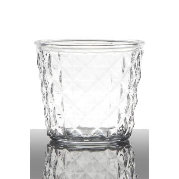 Glas mit Rautenmuster IRYNA, klar, 12cm, Ø13cm