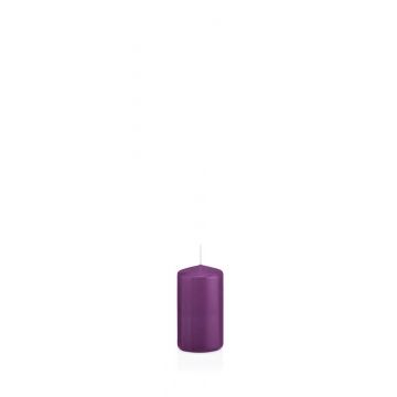 Laternenkerze MAEVA, Stumpen, violett, 10cm, Ø5cm, 23h - Made in Germany