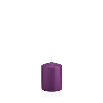 Laternenkerze MAEVA, Stumpen, violett, 8cm, Ø6cm, 29h - Made in Germany