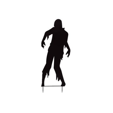 Halloween Dekoration Silhouette Mann SPOOKY ZOMBIE, Metall, schwarz, 135cm