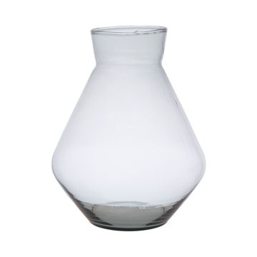Glas Blumen Vase RAMUNDA, recycelt, klar, 25cm, Ø19cm