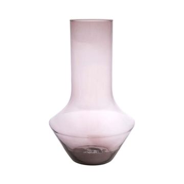 Glas Blumen Vase ENEDINA, recycelt, violett-klar, 30cm, Ø19cm