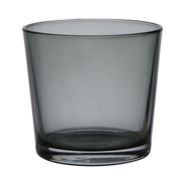 Pflanztopf aus Glas ALENA VIEW, dunkelgrau transparent, 11cm, Ø11,5cm