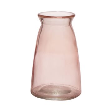 Tischvase TIBBY aus Glas, zartrosa-klar, 14,5cm, Ø9,5cm