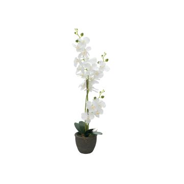 Kunst Orchidee Phalaenopsis KATALIN, Dekotopf, weiß, 80cm