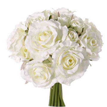 Künstlicher Rosenstrauß ROSILA, weiß, 25cm, Ø20cm