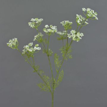 Künstlicher Dillzweig WINCENT mit Blüten, weiß, 80cm, Ø5-7cm