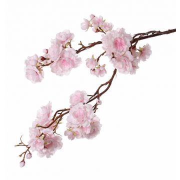 Kunstzweig Japanische Zierkirsche RUKIA mit Blüten, hellrosa, 90cm