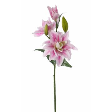 Textilblume Lilie ISALIE, rosa-weiß, 80cm, Ø15cm