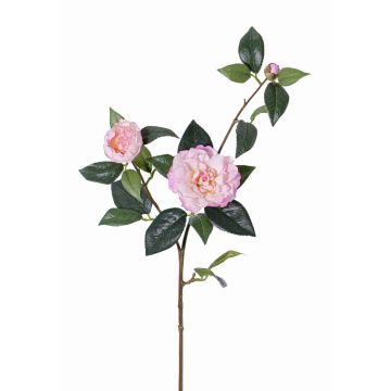 Textil Kamelienzweig RIXA mit Blüten, rosa, 85cm, Ø5-10cm