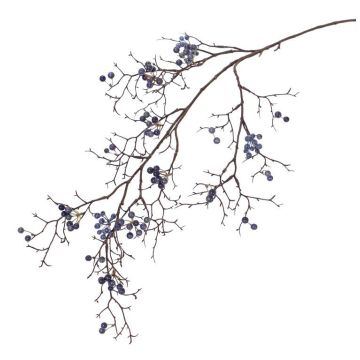 Kunst Schneebeeren Zweig GESA mit Beeren, blau, 100cm