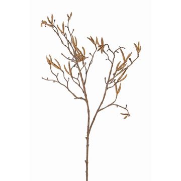 Kunst Birken Zweig NIKOLAI mit Blüten, hellbraun, 90cm