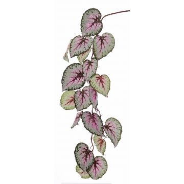 Kunst Blattbegonien Zweig KATRICE, violett-grün, 110cm