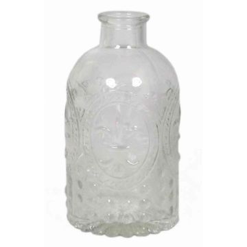 Flasche aus Klarglas URSULA mit Muster, 12,5cm, Ø6,5cm