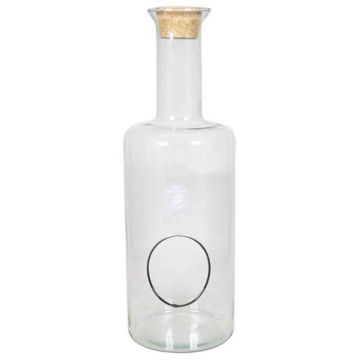 Glas Flasche DRACO für Terrarium, mit Korken, klar, 45cm, Ø15cm