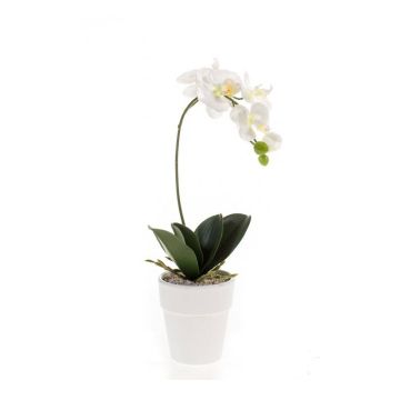 Kunst Phalaenopsis Orchidee ISIS, Keramiktopf, weiß, 40cm