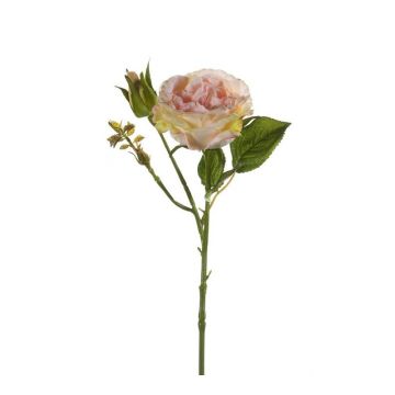 Plastik Rose CESCA, rosa-gelb, 40cm, Ø9cm