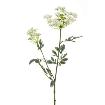 Kunst Dill Zweig NEDA mit Blüten, weiß, 75cm, Ø8-14cm