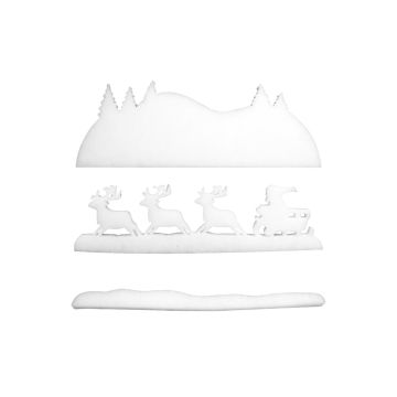 Deko Fensterbild Winterlandschaft RALF aus Vlies, schwer entflammbar, 60x21cm - MADE IN GERMANY