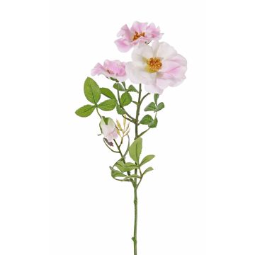 Künstliche Wildrose BALOU, weiß-rosa, 60cm, Ø7-9cm