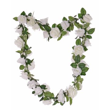 Künstliche Rosengirlande DORIE, weiß, 180cm, Ø7-9cm