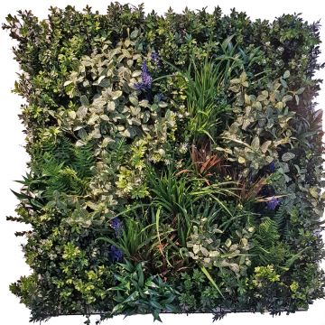 Kunst Pflanzen Hecke / Matte GERO, Blüten, crossdoor, schwer brennbar, bunt, 100x100cm