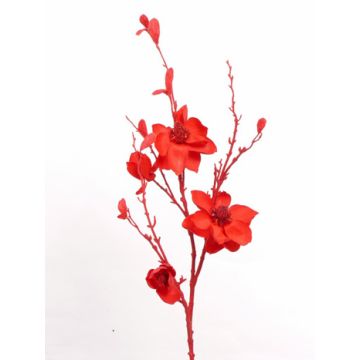 Kunstblume Magnolie SANDY, Glitzer, rot, 115cm
