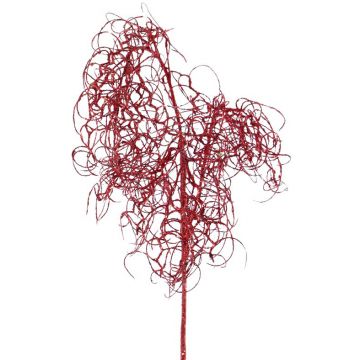 Künstlicher Liebeslocken Zweig BRITA, Glitzer, rot, 80cm