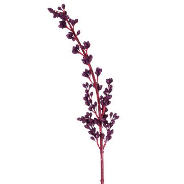 Kunst Schneebeeren Zweig GOLEM, Glitzer, violett-rot, 100cm