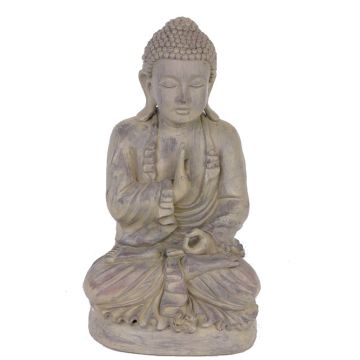 Graue Deko Buddhafigur SHANTA, sitzend meditierend, 45cm