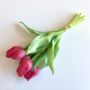 Kunstblumen Tulpen Strauß LEANA, rosa-pink, 30cm, Ø20cm