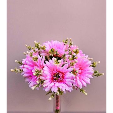 Kunstblumenstrauß Gerbera TEMBAR, pink, 30cm, Ø22cm