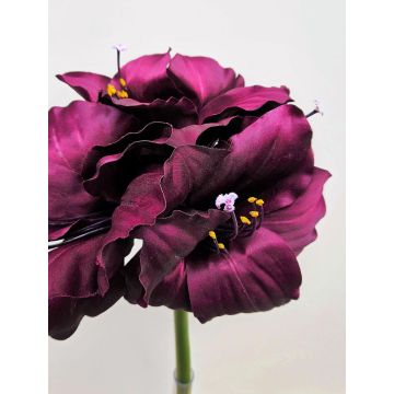 Kunstblume Amaryllis MARANON, dunkelviolett, 70cm