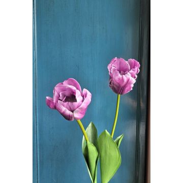 Künstliche Blume Tulpe PJASSINA, violett-weiß, 65cm