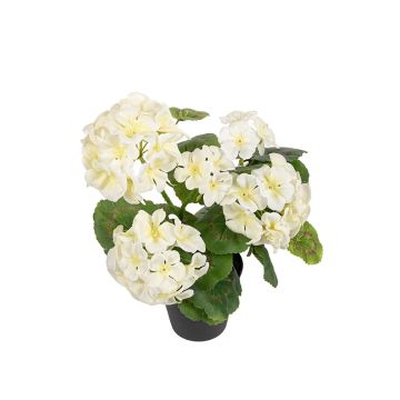 Kunstblume Geranie ELISABETTA im Dekotopf, weiß, 35cm
