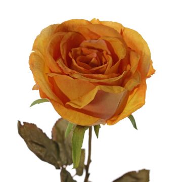 Künstliche Rose NAJMA, orange-gelb, 65cm, Ø11cm