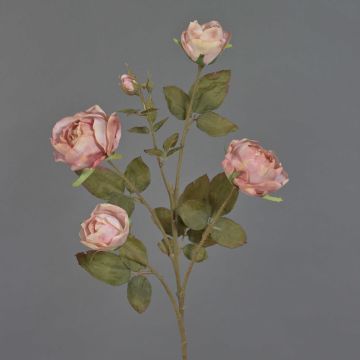 Künstlicher Rosen Zweig SITARA, Trockenoptik, altrosa, 75cm, Ø5-8cm