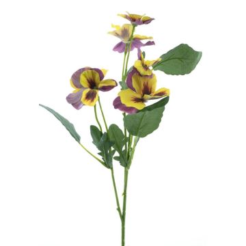 Dekozweig Stiefmütterchen SIREL, gelb-violett, 65cm