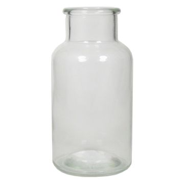 Deko Glas Flasche LORRIE, klar, 16cm, Ø8,5cm