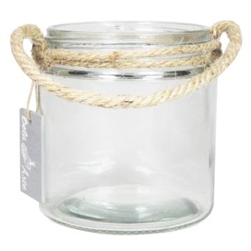 Windlichtglas KIAH mit Henkel, klar, 12cm, Ø11cm