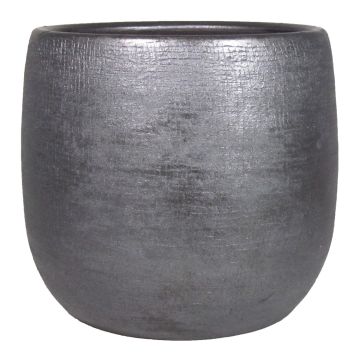 Blumentopf aus Keramik AGAPE mit Maserung, schwarz, 22cm, Ø24cm
