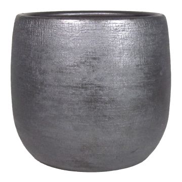 Blumentopf aus Keramik AGAPE mit Maserung, schwarz, 36cm, Ø39cm