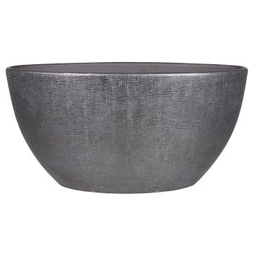 Blumentopf aus Keramik AGAPE oval mit Maserung, schwarz, 49x20x25cm