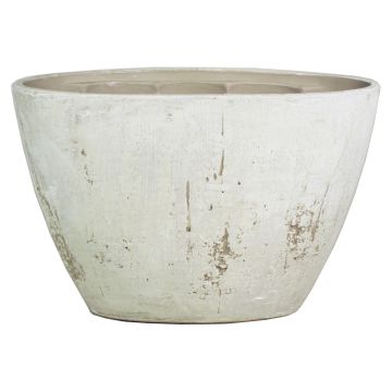 Orchideentopf aus Keramik ADELPHOS, oval, Steinoptik, hellgrau-weiß, 32x14,5x22,5cm