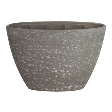 Keramik Pflanzentopf ASLAK, oval, mit Struktur, schwarz-grau, 32x14,5x22,5cm